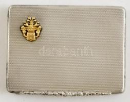 Ezüst (Ag.) cigarettatárca címerrel, jelzett, 8×6×1 cm, bruttó 66,2 g