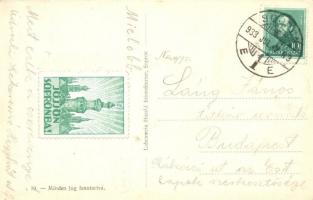 Sopron, Hubertusz vadászlak + "Jöjjön Sopronba" bélyeg a hátoldalon