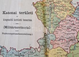cca 1910 Katonai területi és kiegészítő kerületi beosztás. 1:3000.000, Cs. és Kir. Geographiai Intéz...