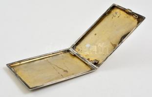 Díszes ezüst (Ag.) cigarettatárca, jelzett, 12×8×1 cm, nettó 147,5 g