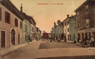 Gradisca dIsonzo, Via Mercato, Caffé Teatro / Market street, café, shops (EK)