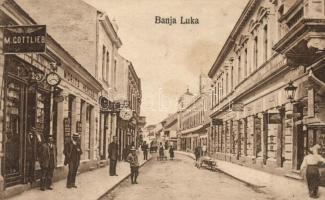 Banja Luka, Banjaluka; street view, M. Gottliebs, Moritz Herzogs shops. Ladislaw Wolf (Rb)