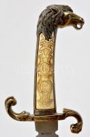 Dekoratív, különféle (római, egyiptomi) motívumos modern dísztőr, acél pengével, pengehossz: 20,5 cm...