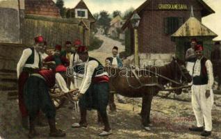Bosanski potkivac / Bosnischer Hufschmied / Bosnyák kovács / Bosnian blacksmith, folklore, traditional costume. W. L. Bp. 1910. No. 35. (EK)