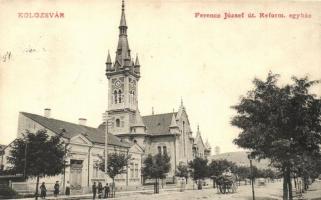 Kolozsvár, Cluj; Ferenc József út, Református egyház. Lepage Lajos kiadása / street, church