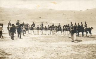 1907 Osztrák-magyar katonák hadgyakorlaton / Austro-Hungarian K.u.K. soldiers on military exercise. Pobuda Alfréd photo (ragasztónyom / glue mark)