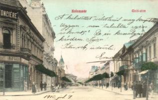 Kolozsvár, Cluj; Unió utca, Fonciere, Hoffer József özvegye és Dukesz Sándor üzlete