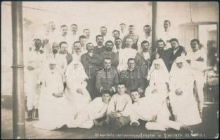 1915 Kielce, vöröskeresztes kórház, fotólap, postán megküldve, 9×14 cm
