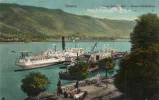 Orsova, Dunai hajóállomás / port on the Danube + K.u.K. Kontrollkommission Verciarova