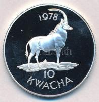 Malawi 1978. 10K Ag Fekete lóantilop T:PP Malawi 1978. 10 Kwacha Ag Sable antelope C:PP Krause KM#16