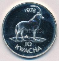 Malawi 1978. 10K Ag Fekete lóantilop T:1- Malawi 1978. 10 Kwacha Ag Sable antelope C:AU Krause KM#16