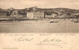 Budapest II. Szent Lukács fürdő - 5 db régi városképes lap