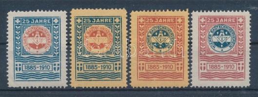 1910 4 db osztrák levélzáró szabadkőműves (?) jelképekkel