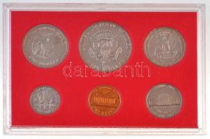 Amerikai Egyesült Államok 1981S 1d-1$ (6xklf) dísztokos szettben T:PP USA 1981S 1 Dime - 1 Dollar (6...