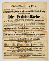 1859 Stadt-Theater in Ofen. Samstag den 12. Februar 1859. Buda, német nyelvű színházplakát. Pest, 1859, Kozma Bazil-ny., szakadt, foltos, 39x31 cm.