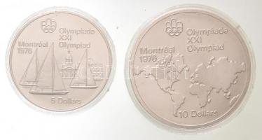 Kanada 1973. 5$ Ag  "Montreali Olimpia - Kingston vitorláshajó" + 5$ Ag "Montreali ol...
