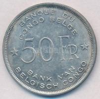 Belga-Kongó 1944. 50Fr Ag "Afrikai elefánt" T:2,2-
Belgian Congo 1944. 50 Francs Ag "...