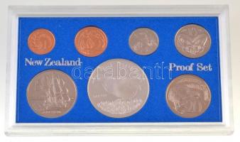 Új-Zéland 1982. 1c-1$ Br, Cu-Ni, Ag (7xklf) forgalmi sor műanyag tokban, tanúsítvánnyal T:PP
New-Ze...