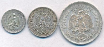 Mexikó 1925. 10c Ag + 1939. 20c Ag + 1944. 50c Ag T:2,2-
Mexico 1925. 10 Centavos Ag + 1939. 20 Cen...