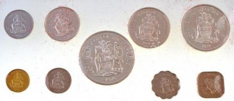 Bahamák 1974. 1c-5$ (9xklf) forgalmi sor dísztokban T:PP Bahamas 1974. 1 Cent - 5 Dollars (9xdiff) coin set in case C:PP