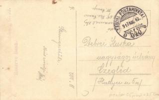 1917 Osztrák-magyar álcázott ágyú a hegyekben. Tábori Posta 648. / WWI K.u.k. military, camouflaged ...