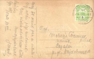 1914 A 64. gyalogezred tisztikara az eskü letétele után, csoportkép feldíszített kereszttel / WWI K....