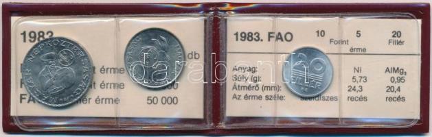 1983. 20f Al + 5Ft Ni + 10Ft Ni "FAO" sor, eredeti tokban tanúsítvánnyal T:BU 
Adamo EM69...