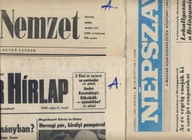 9 db újság az 1990-es évek elejéről