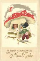 3 db főleg modern gomba motívumlap / 3 mainly modern mushroom motive cards