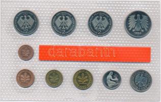 Németország 1992G 1pf-5M (10xklf) forgalmi sor T:PP Germany 1992G 1 Pfennig - 5 Mark (10xdiff) coin ...