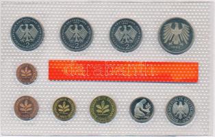 Németország 1992F 1pf-5M (10xklf) forgalmi sor T:PP Germany 1992F 1 Pfennig - 5 Mark (10xdiff) coin ...