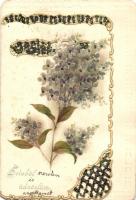 Foldable floral Emb. litho greeting card (EK)