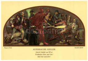 Auerbachs Keller im Messehaus Mädler-Passage zu Leipzig. 8 Bild-Karten nach Gemälden. / 8 db modern ...