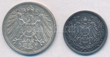 Német Birodalom 1915A 1M Ag + 1917A 1/2M Ag T:2 patina
German Empire 1915A 1 Mark Ag + 1917A 1/2 Ma...