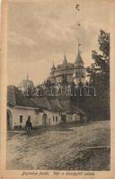 1925 Bajmóc-fürdő, Bojnice; utcakép várral. Gubits B. kiadása / street view with the castle in the background