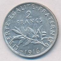 Franciaország 1916. 2Fr Ag T:2 kis ph. France 1916. 2 Francs Ag C:XF small edge error