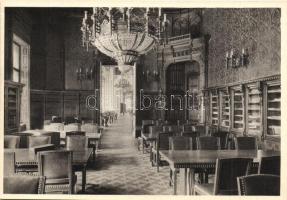 Budapest VIII. Fővárosi Könyvtár, belső - 7 db régi képeslap / 7 pre-1945 interior postcards of the library