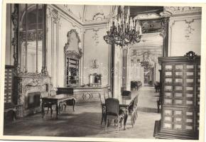 Budapest VIII. Fővárosi Könyvtár, belső - 7 db régi képeslap / 7 pre-1945 interior postcards of the ...