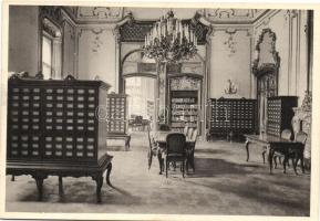 Budapest VIII. Fővárosi Könyvtár, belső - 7 db régi képeslap / 7 pre-1945 interior postcards of the ...