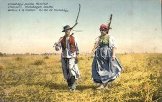 Hortobágy - 8 db régi képeslap, folklór