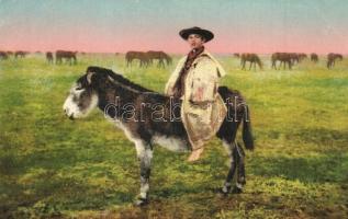 Hortobágy - 8 db régi képeslap, folklór