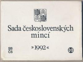 Csehszlovákia 1992. 1h-10K (9xklf) forgalmi sor műanyag tokban T:1  Czechoslovakia 1992. 1 Haler - 5 Korun (9xdiff) coin set in plastic case C:UNC