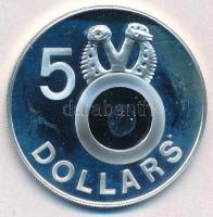 Salamon-szigetek 1977. 5$ Ag "Fosszilizált kagylóhéj" T:1 (eredetileg PP)
Solomon Islands...