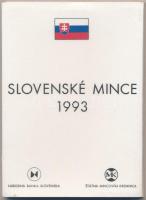 Szlovákia 1993. 10h-10K (7xklf) forgalmi sor + Körmöcbányai Pénzverde / 1328-1993 fém emlékérem műanyag dísztokban T:BU Slovakia 1993. 10 Halierov - 10 Korun (7xdiff) coin set + Mincovna Kremnica / 1328-1993 metal commemorative medal in plastic case C:BU