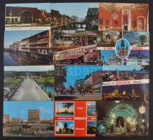 Kb. 200 db modern főleg külföldi városképes lap és motívumlapok / Cca. 200 modern Worldwide town-view postcards and motive cards