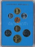 Szlovákia 2001. 10h-10K (7xklf) forgalmi sor + "Pozsony" fém emlékérem műanyag dísztokban ...