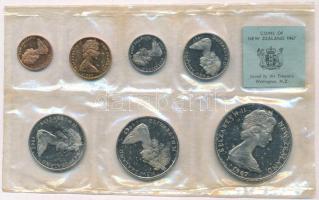 Új-Zéland 1967. 1c-1$ (7xklf) forgalmi sor fóliatokban T:PP New Zealand 1967. 1 Cent - 1 Dollar (7xdiff) coin set in foil packaging C:PP