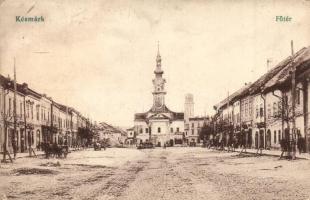 Késmárk, Kezmarok; Fő tér, templom / main square, church (Rb)