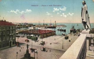Trieste, Piazza e molo Giuseppino / quay + Zensuriert (EK)