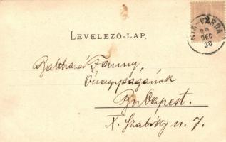 1899 Kisvárda, Szent László utca, Ipar és Kereskedelmi Bank, Frankl Mór üzlete. Berger Ignácz kiadás...